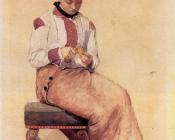 温斯洛荷默 - Woman Peeling a Lemon